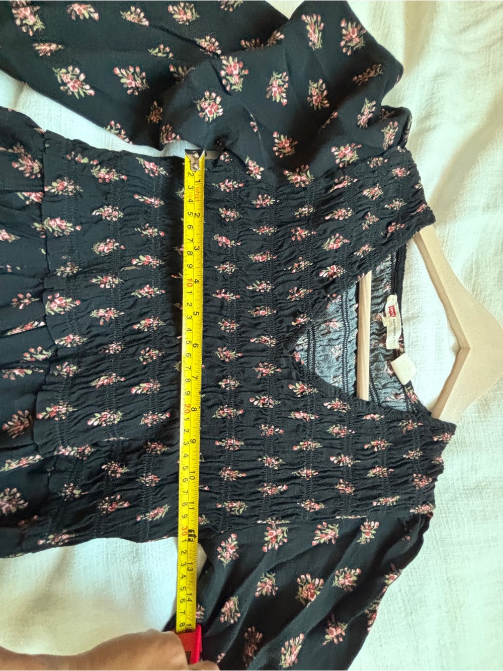 Levi's Black Midi V Neck Dress with Floral Print - Picture 13 of 16
